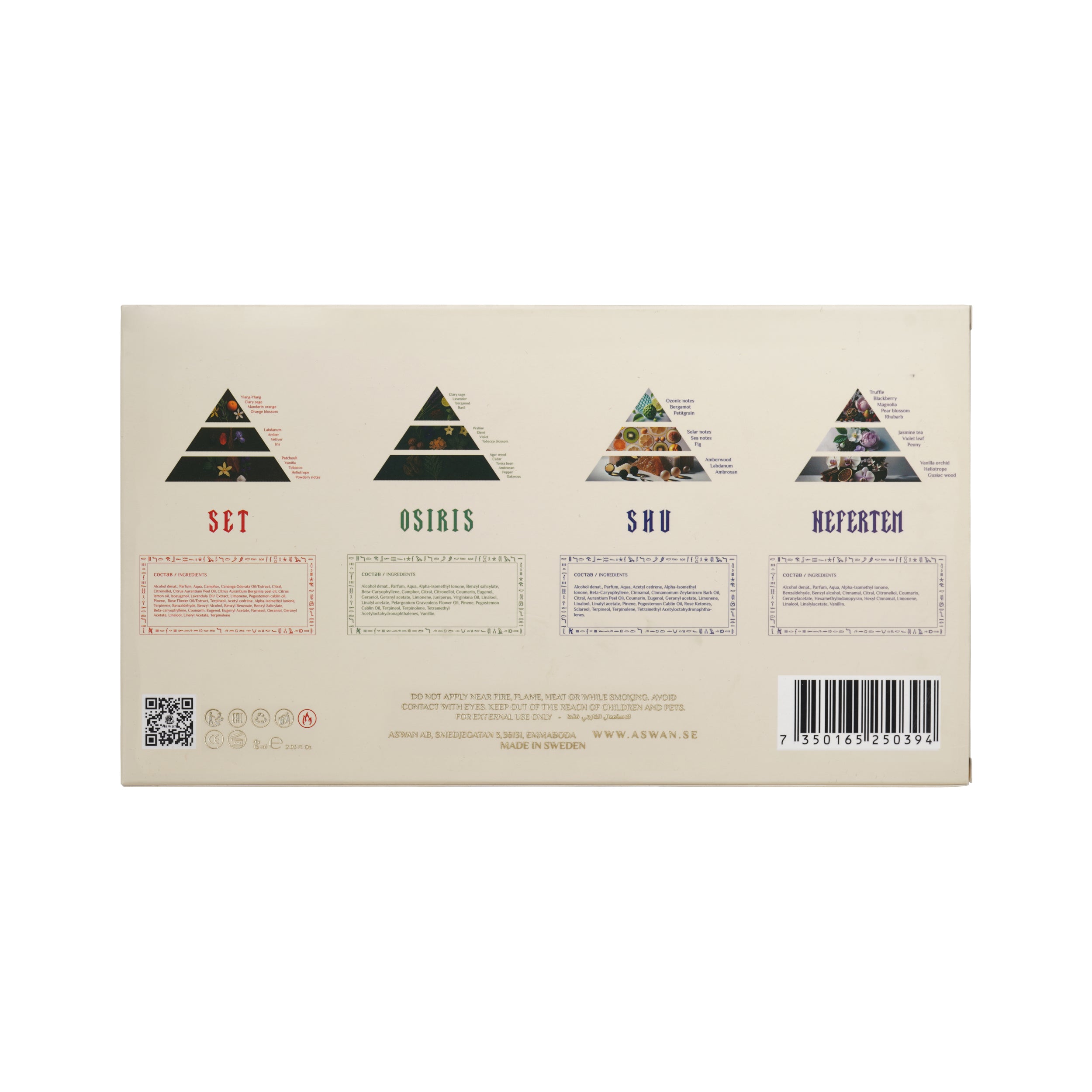 Aswan Travel Set - Set • Osiris • Shu • Nefertem (4×15ml)