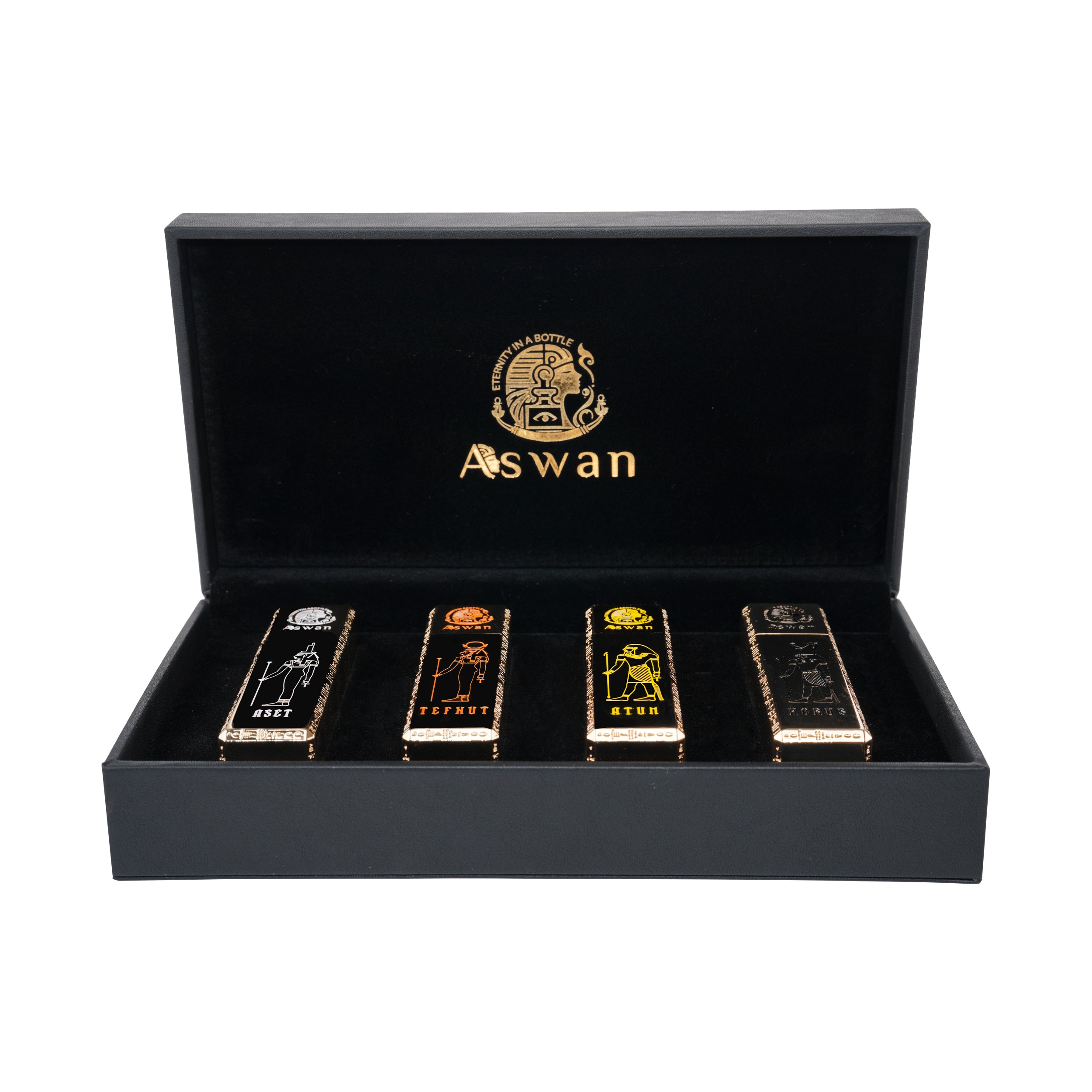 Aswan Travel Set – Aset • Tefnut • Atum • Horus (4×15ml)