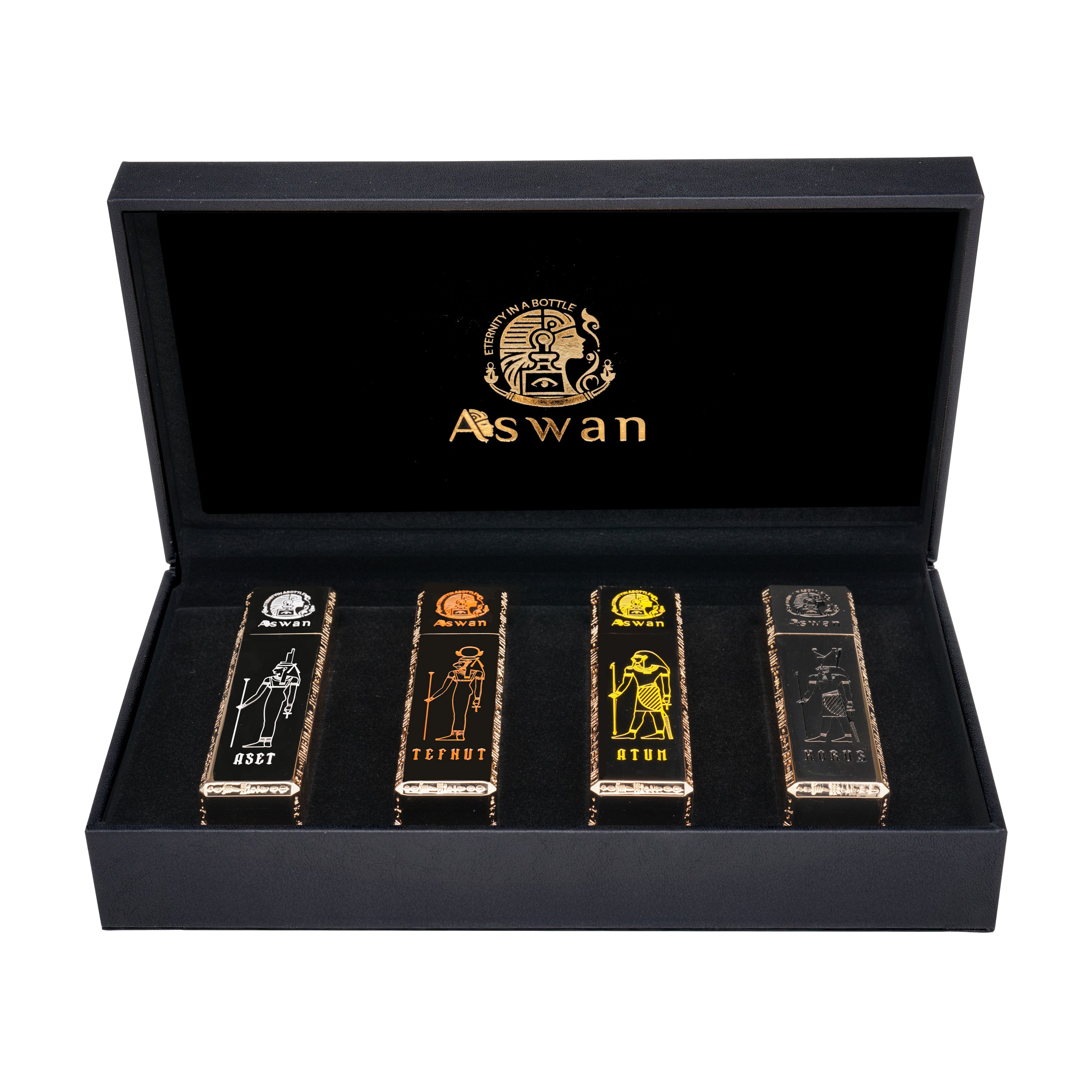Aswan Travel Set – Aset • Tefnut • Atum • Horus (4×15ml)